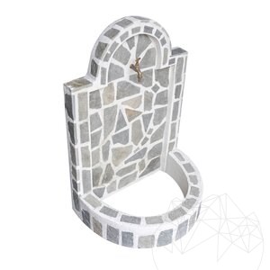 Cismea Small Garden, Traditional, Freestanding - Placage de pierre polygonale, Kavala Slate, 80 x 55 cm, 70 kg