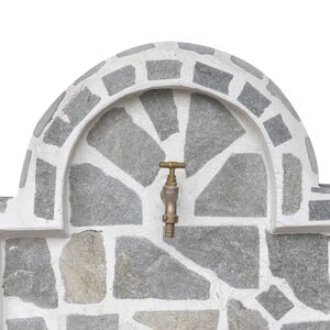 Cismea Small Garden, Traditional, Freestanding - Placage de pierre polygonale, Kavala Slate, 80 x 55 cm, 70 kg