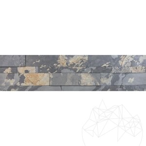 Panneau d'ardoise flexible 3D Express - Autumn Rustic, 60x15 cm, auto-adhésif 3M pour le revêtement intérieur