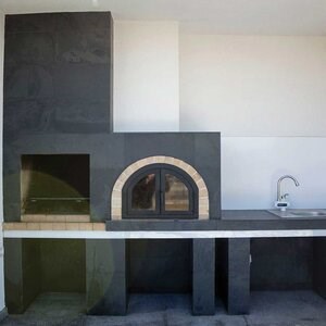 Geborstelde Nero Slate vloer- en wandtegels, 60 x 30 x 1 cm