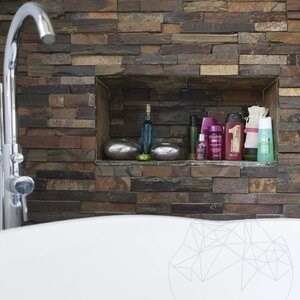 Panneau de revêtement mural en ardoise marron 15 x 60 cm