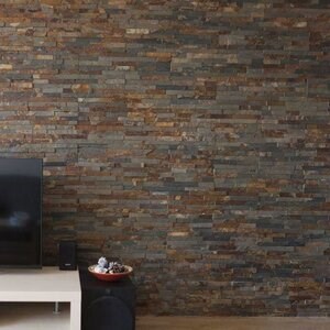 Panneau de revêtement mural multi ardoise, 15 x 60 cm