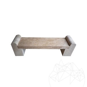 Romeinse travertin tuinbank (165 x 40 x 50cm)