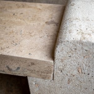 Romeinse travertin tuinbank (165 x 40 x 50cm)