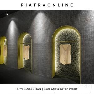 Designplaat van 3 cm zwart kristalkatoen