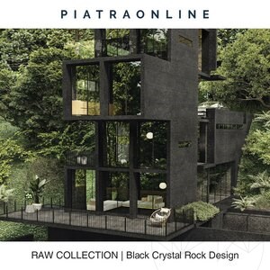 Dalle Black Crystal Rock Design 3CM