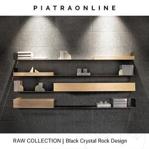 Zwarte Crystal Rock-ontwerpplaat van 2 cm