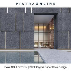 Zwart kristal super rock ontwerp 2cm plaat