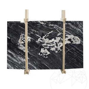 Black Galena Marble Polished Slab, 2 cm