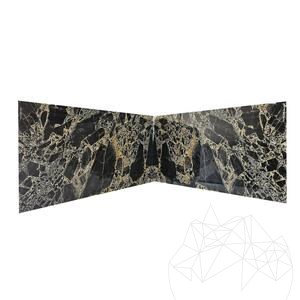 Tranche de marbre Black Leopard polie, 2 cm