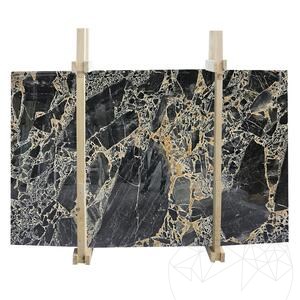 Tranche de marbre Black Leopard polie, 2 cm