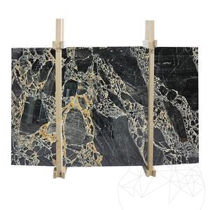 Tranche de marbre Black Leopard polie, 2 cm