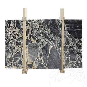 Tranche de marbre Black Leopard polie, 2 cm