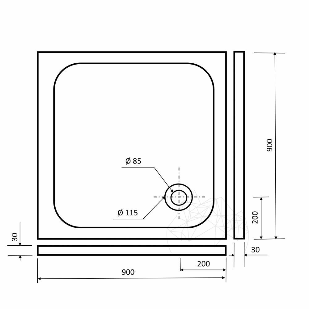 Receveur de douche, Marbre Cappuccino ULTRA FLAT, 120 x 80 x 3 cm