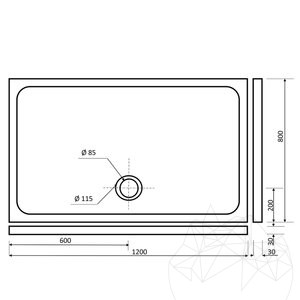 Travertin Classic Douchebak ST-010 SBSS 120 x 80 x 3 cm