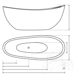 Handtekening Aranescato Faro ULTRA FLAT gepolijst marmeren bad 186 x 86 x 70 cm