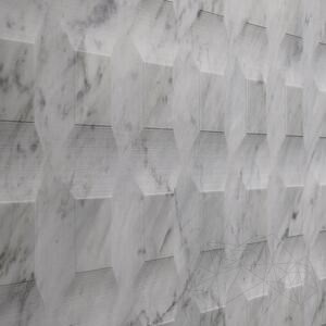 Carrara White Stud H Design 2CM Tegel