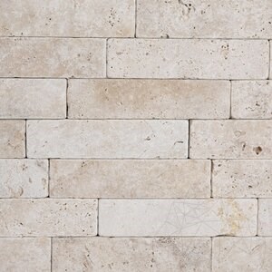 Classic Cross Cut Tumbled Travertine Brick, 20 x 5 x 3 cm