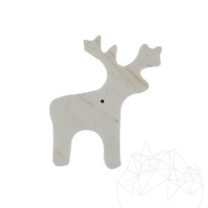 Kerstdecoratie - Gepolijst Thassos Marmeren Caribou SET (6 stuks)
