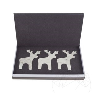 Kerstdecoratie - Gepolijst Thassos Marmeren Caribou SET (6 stuks)