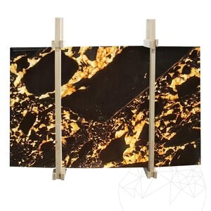 Caramel, plaque de marbre blanc poli, 2 cm