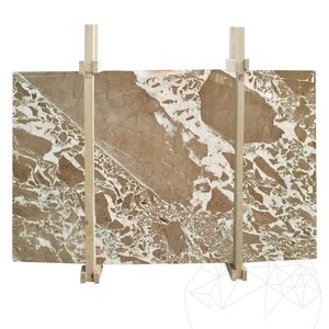 Caramel, plaque de marbre blanc poli, 2 cm