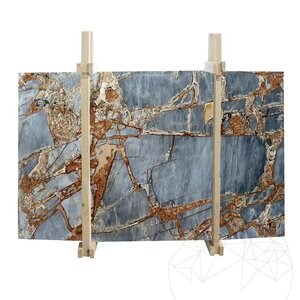 Fantastische blauw gepolijste marmeren plaat van 2 cm
