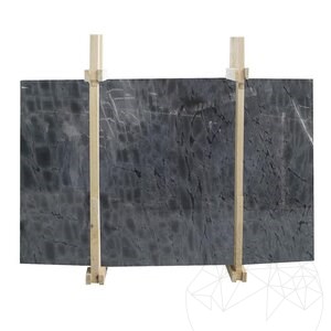 Slangblauw gepolijste marmeren plaat van 2 cm