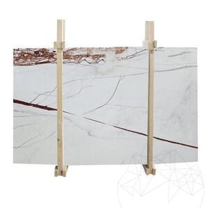 Rosso Venato Plaque de Marbre Polie, 2 cm