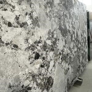 Breccia zwarte hydro-finish marmerplaat 2 cm