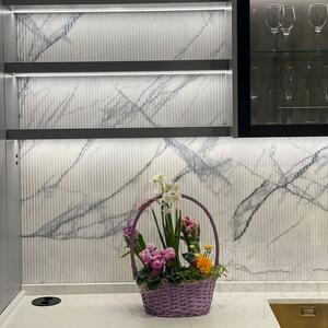Calacatta Lilac geribbelde gepolijste marmeren plaat 2 cm