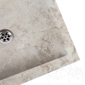 Opzetwastafel Arco Marmer Cappuccino RVS-30 45 x 45 x 12 cm