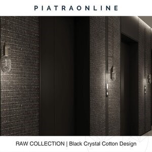 Designplaat van 3 cm zwart kristalkatoen