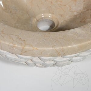 Marmeren Wastafel Matia Beige Pebbles