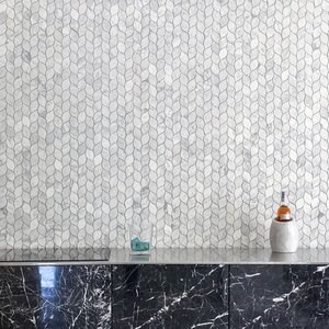 Mozaïek Marmer Bianco Carrara Tear Drop Mat