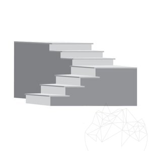 Marchepied en granit flammé Artico Grey, 120 x 33 x 2.8 cm