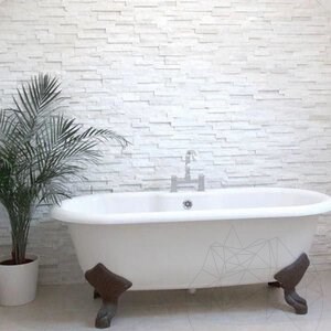 Wandbekledingspaneel Pure White Marble 15 x 60 cm