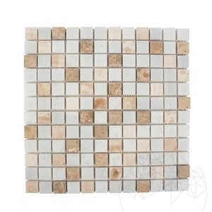 Wit Marmer Mozaïek - Onyx - Emperador Mix Gepolijst 2,3 x 2,3 cm