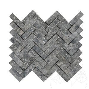 Mosaïque de marbre adouci Ceppo Grey Chevron