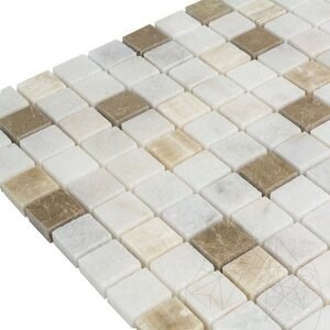 Wit Marmer Mozaïek - Onyx - Emperador Mix Gepolijst 2,3 x 2,3 cm