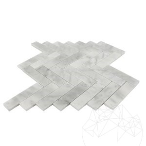 Mozaïek Marmer Bianco Carrara Chevron Mat