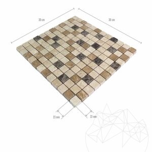 Mozaïek Marmer Mix Marmer Gepolijst 2,3 x 2,3 cm
