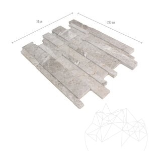 3D muur gepolijst toendra grijs marmer mozaïek