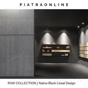 Native Black Lineal Extreem donker ontwerp 2CM plaat