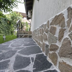 Dalles d'ardoise polygonales brun rouille - Pierre naturelle pour pavés, marches de jardin, chemins (1 m² = 3-5 pièces, 10 m²/palette)