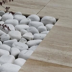 Witte Thassos Marmer Pebbles 6-10 cm KG