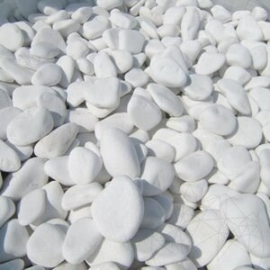Witte Thassos Marmer Pebbles 6-10 cm KG