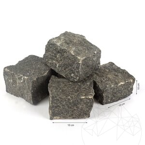 Antracietgrijze granieten bestratingsafwerkmachine 10 x 10 x 10 cm