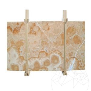 Gepolijst oranje onyx plaatje, 2 cm
