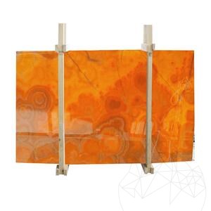 Gepolijst oranje onyx plaatje, 2 cm